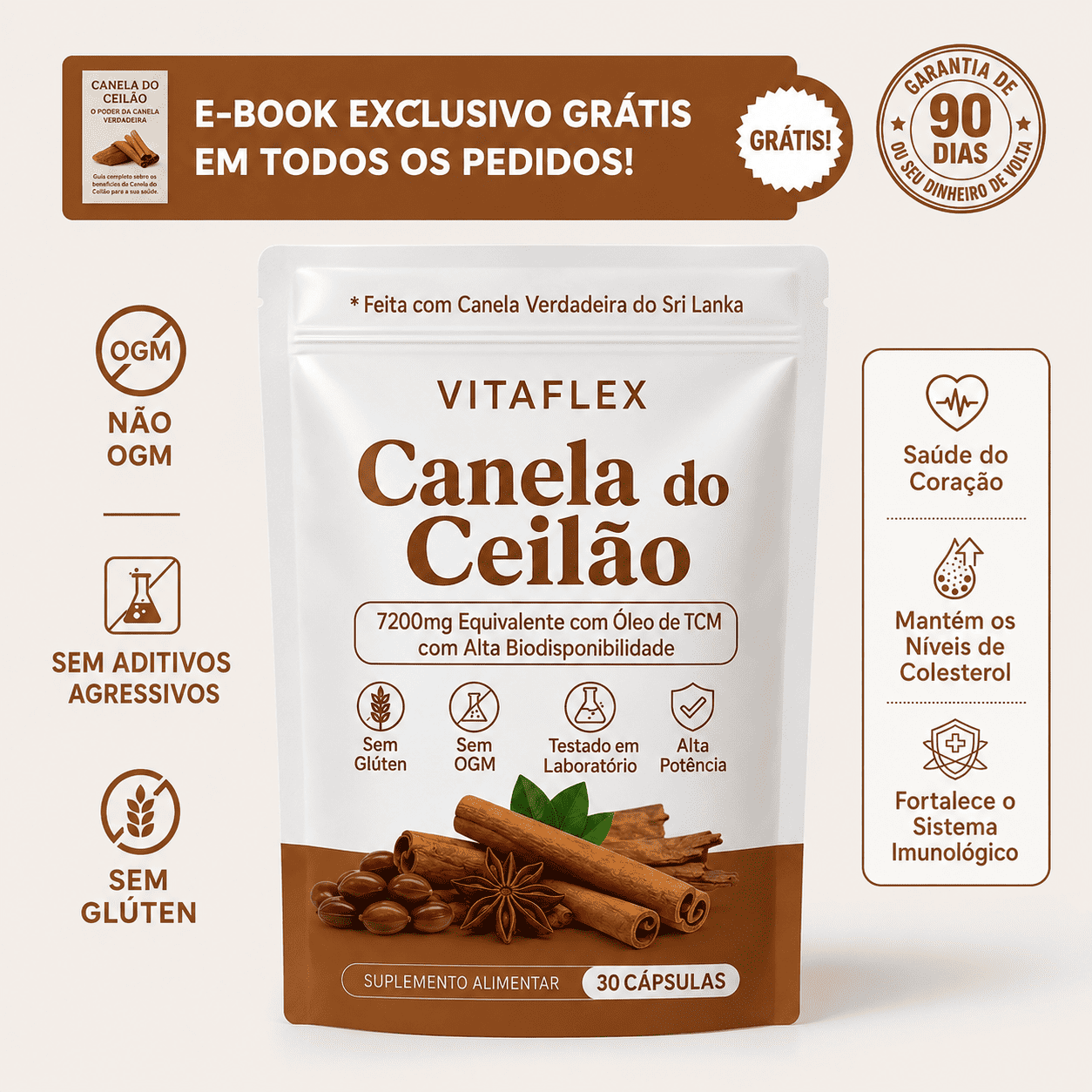 Ceylon Cinnamon 7200mg Equivalent with MCT Oil