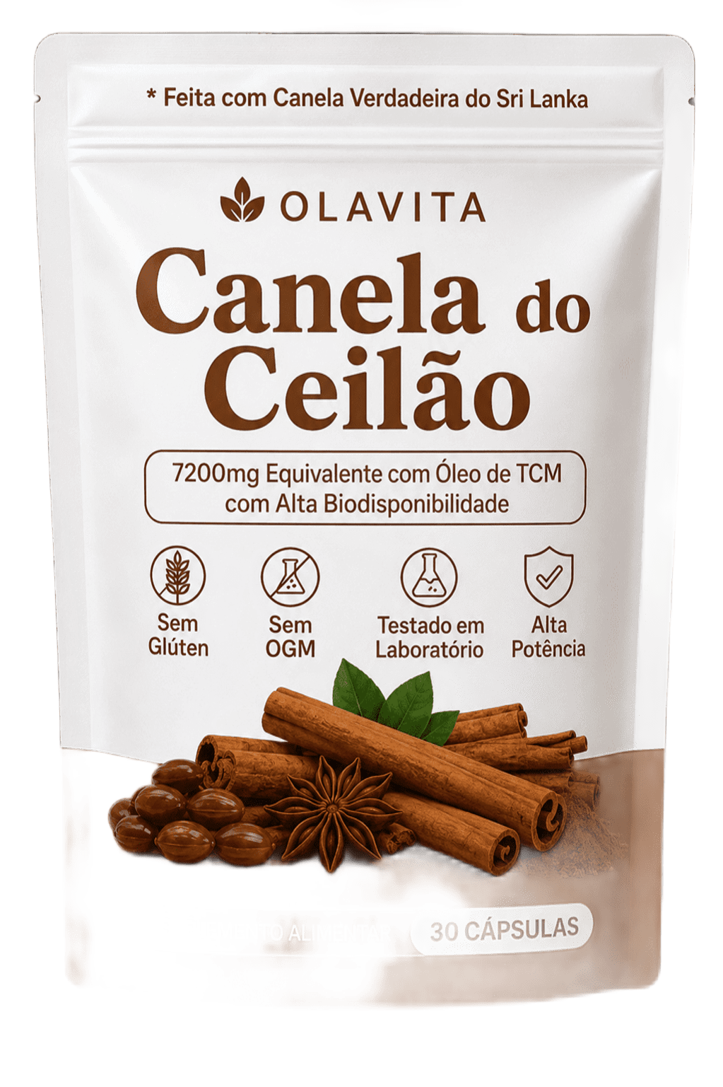 Ceylon Cinnamon 7200mg Equivalent with MCT Oil